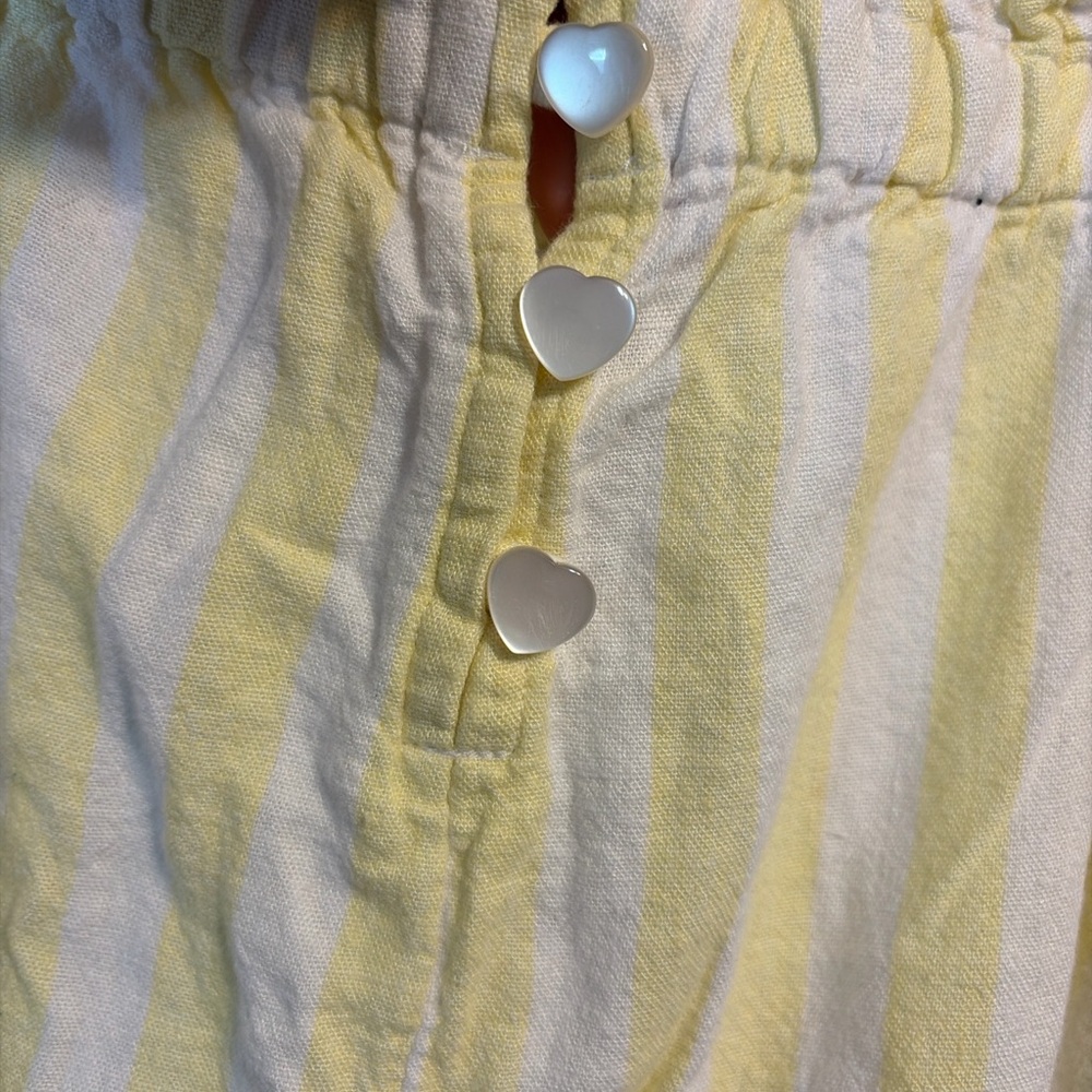 Stoney Clover Lane Yellow Stripe Linen Wide Leg Jumpsuit S - Picture 6 of 7